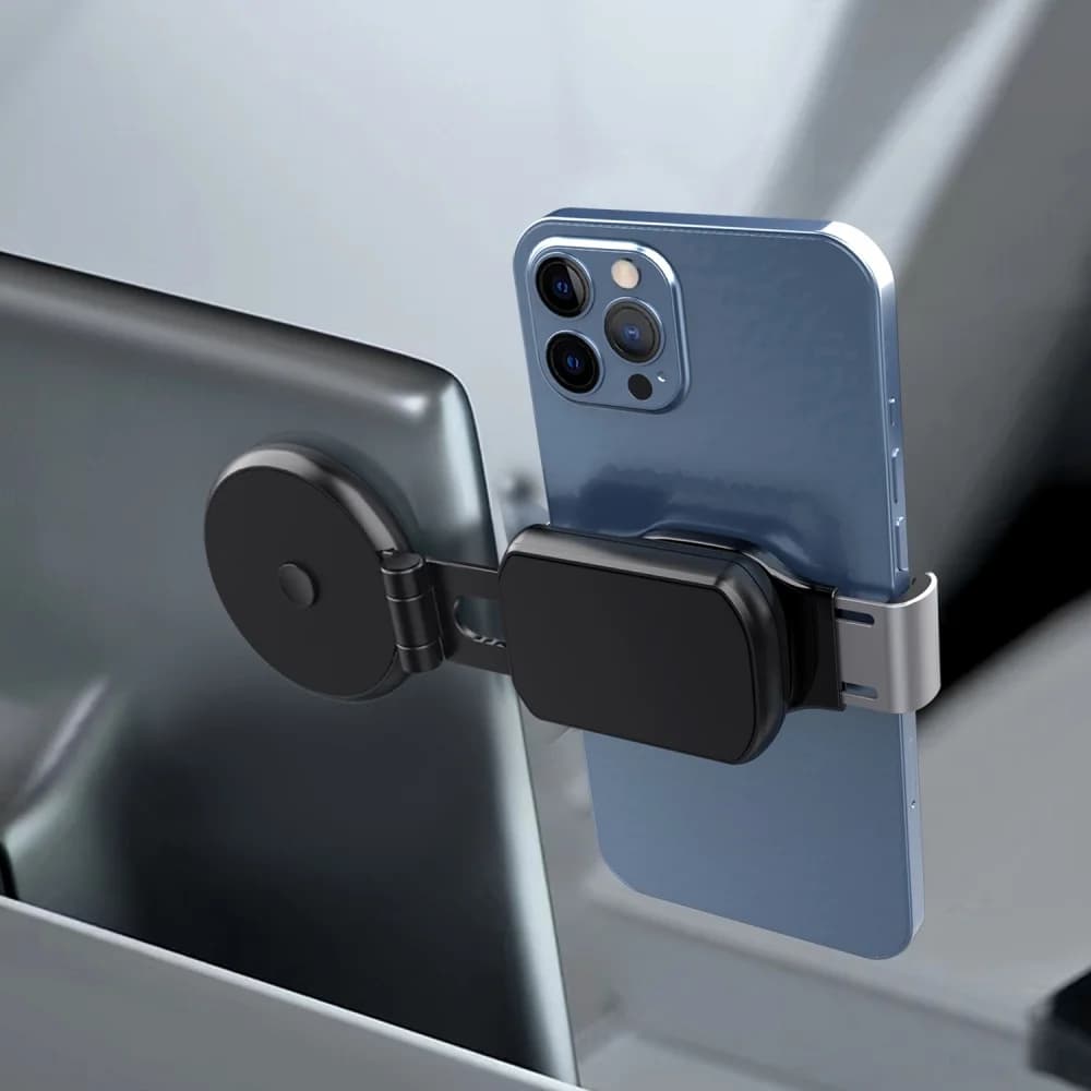 Magnetic Laptop Phone Holder Notebook Side Mount Phone Bracket GPS Navigation Holder Foldable Smartphone Holder For IOS Android