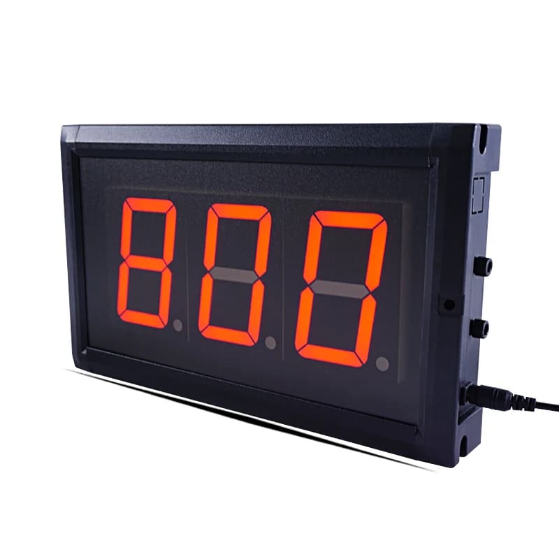 Display LED a 3 cifre da 3 pollici Contatore giornaliero di sicurezza digitale Telecomando montato a parete Display rosso completo su un lato
