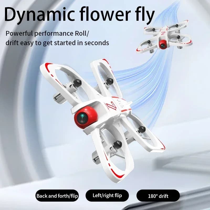 Drone quadricottero RC CZ07: WiFi double camera 4K, 360 ° Acrobatics, colored rotating lights, optical flow, toy gift for children