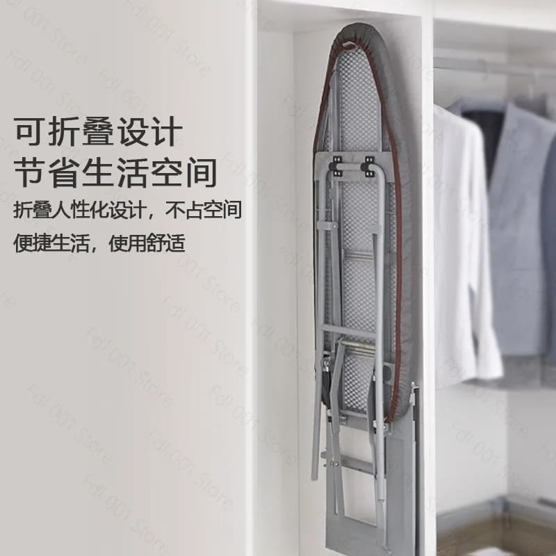 Built‑in Wardrobe Rotatable Foldable Ironing Board Side Mount Extended Ironing Table with Iron Rest Holder
