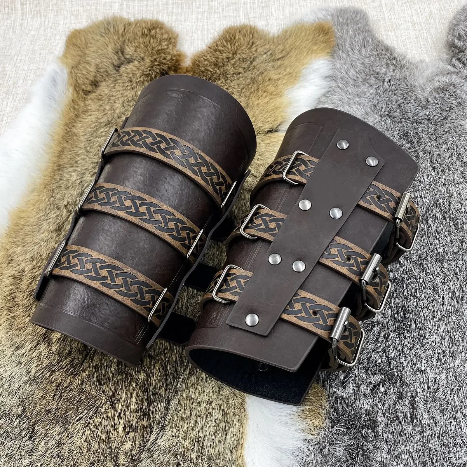 Armatura medievale Uomo Donna Cosplay Scaldamuscoli Lace-up Vichingo Pirata Cavaliere Guanto di sfida Bracciale Steampunk Accessori