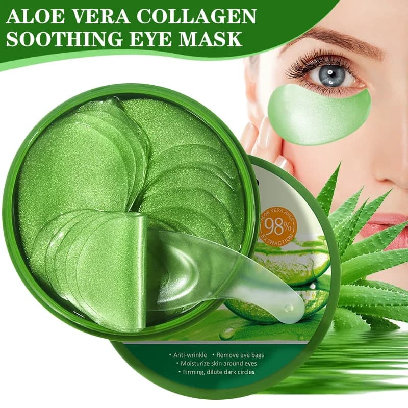 60 pcs Aloe Vera Collagen Eye mask Anti Dark circles Eyes Hydrating Bags Hyaluronic Acid Hyaluronic Acid Eye Patch Eye Care Eyes