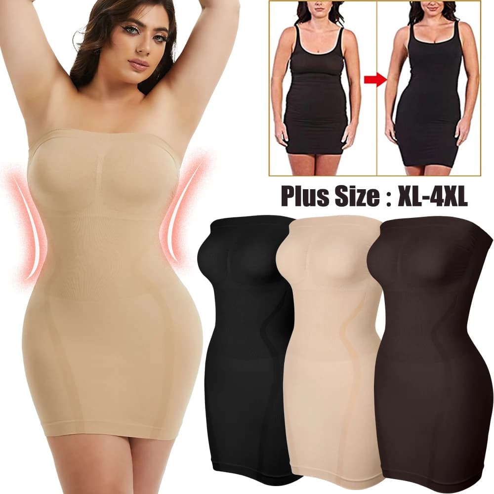 Abito modellante con top a tubo per donna, controllo della pancia, dimagrante, modellante per il corpo, intimo da festa, comodo abbigliamento femminile da indossare ogni giorno