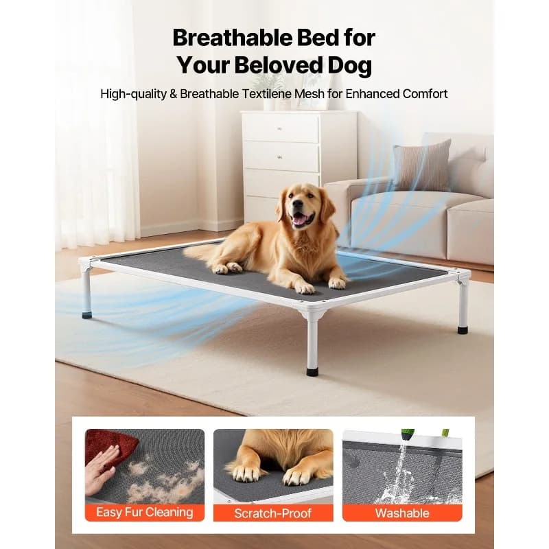 Letto per cani rialzato per lettino rialzato portatile per cani di grandi dimensioni con rete Teslin XL