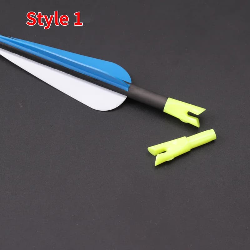 36 pz/borsa Nuovo Tiro Con Arco Nock Velocità Interna Freccia Nock Misura La Maggiore ID 6.2mm Alberi Standard Ad Alta resistenza Plastica Durevole 2 Stili