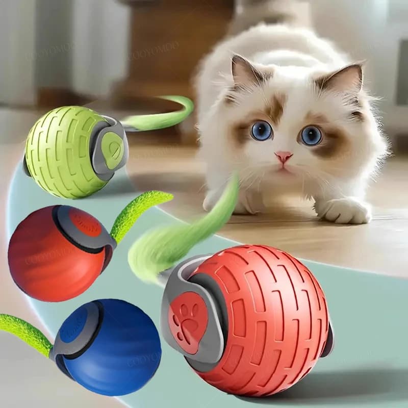 Giocattoli intelligenti per gatti Palla interattiva automatica Animali domestici Teaser elettrico rotolante USB ricaricabile Kitty Palla rimbalzante in movimento Regalo di compleanno