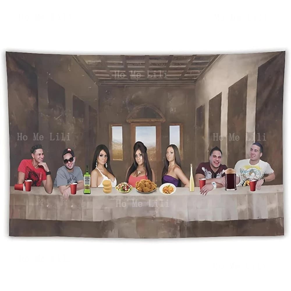 The Last Family Dinner Jersey Shore Funny Meme Tapestry Poster Decor For Room Bedroom Wall Art Decoration
