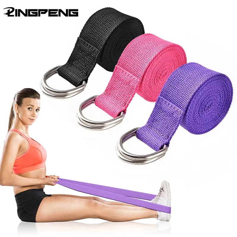 1Pc Cinturino Yoga Per Yoga Pilates Balletto Danza Con Anello D Regolabile Fibbia Cintura Yoga In Cotone Per Il Fitness Allungamento Quotidiano