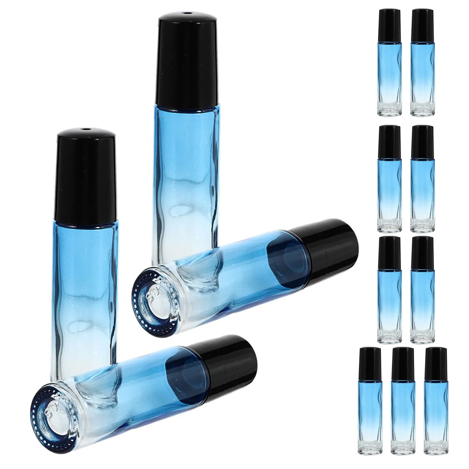 20 flaconi in vetro da 10 ml con sfera roll-on, ricaricabili, per oli essenziali, massaggio occhi, sopracciglia, cuoio capelluto, aromaterapia, viaggio, cura della pelle
