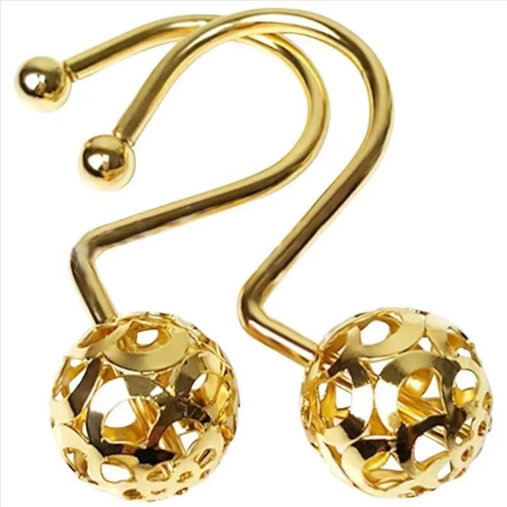 Set di 12 Ganci Metallici per Tenda Doccia, Anelli Decorativi Antiruggine, Scorrimento Silenzioso, Facile Installazione, Anelli per Doccia per Bagno