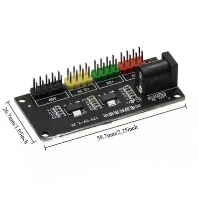 Modulo di Alimentazione Multi-Uscita 4 Pezzi, Convertitore DC-DC da 12V a 3.3V 5V 12V a Tripla Tensione per Arduino Raspberry Pi