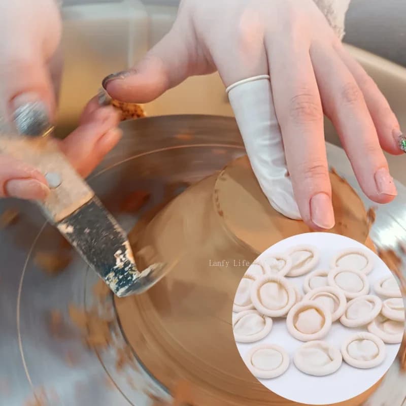 100pcs Latex Finger Cots, Soft Clay Doll Making/stone Plastic Figures, DIY Anti-fouling Fingerprint Removal Ceramic Tools