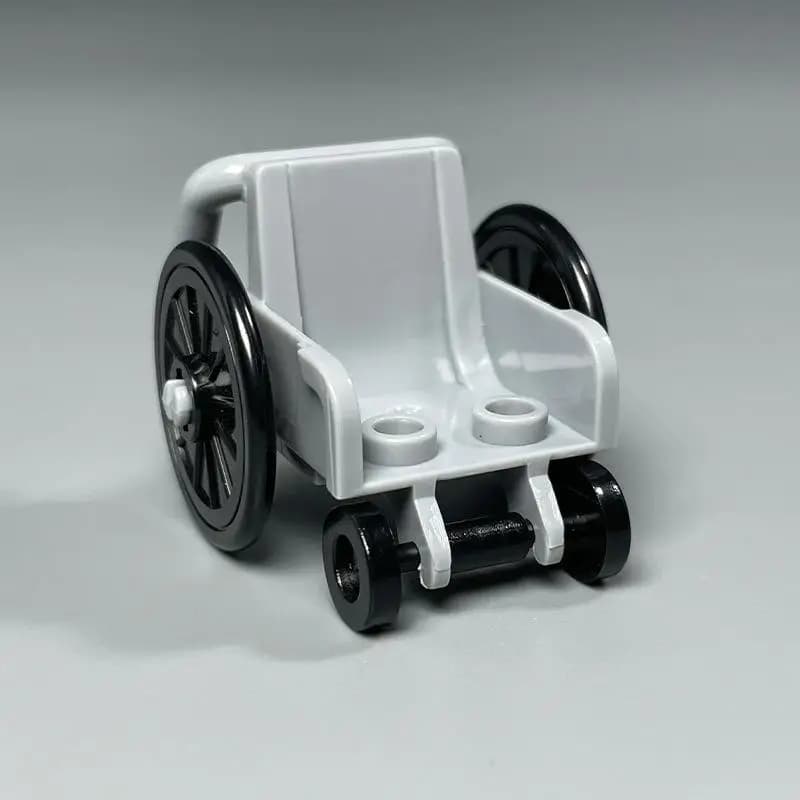 Children's 2Pcs Building Block Playset, Wheelchair Wheelbarrow MOC Toys, Educational Bricks, Mobility Aid Figure Gift Items