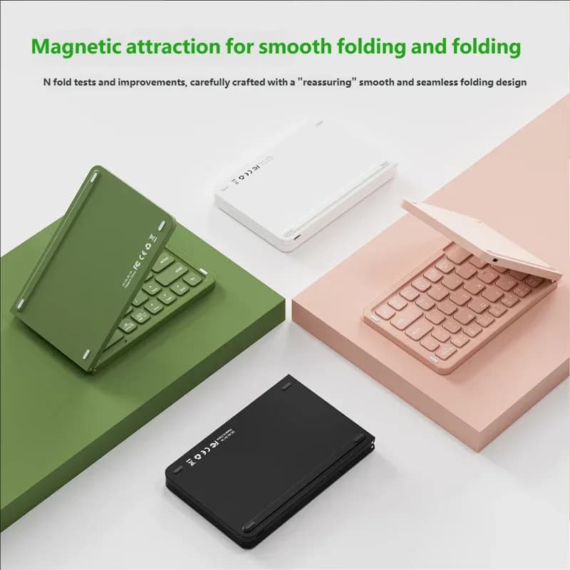 Portable Mini Foldable Wireless Keyboard Slim Bluetooth Keyboard Rechargeable Keyboard For Laptop and Mobile Phone Office