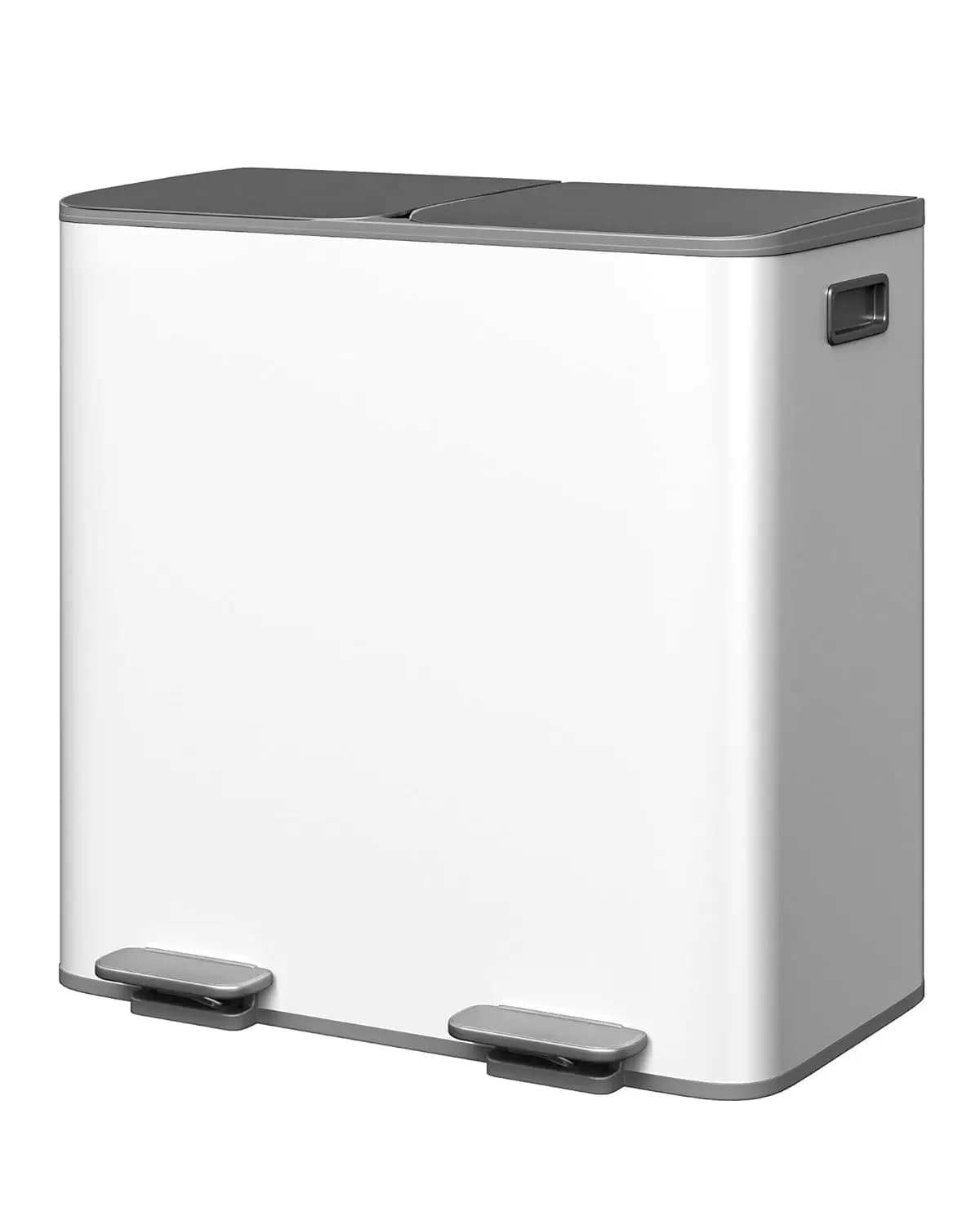 Cestino per rifiuti, 2 x 10,6 galloni (2 x 40 L) Bidone della spazzatura per cucina a doppio scomparto per la raccolta differenziata, cestino a pedale per cucina