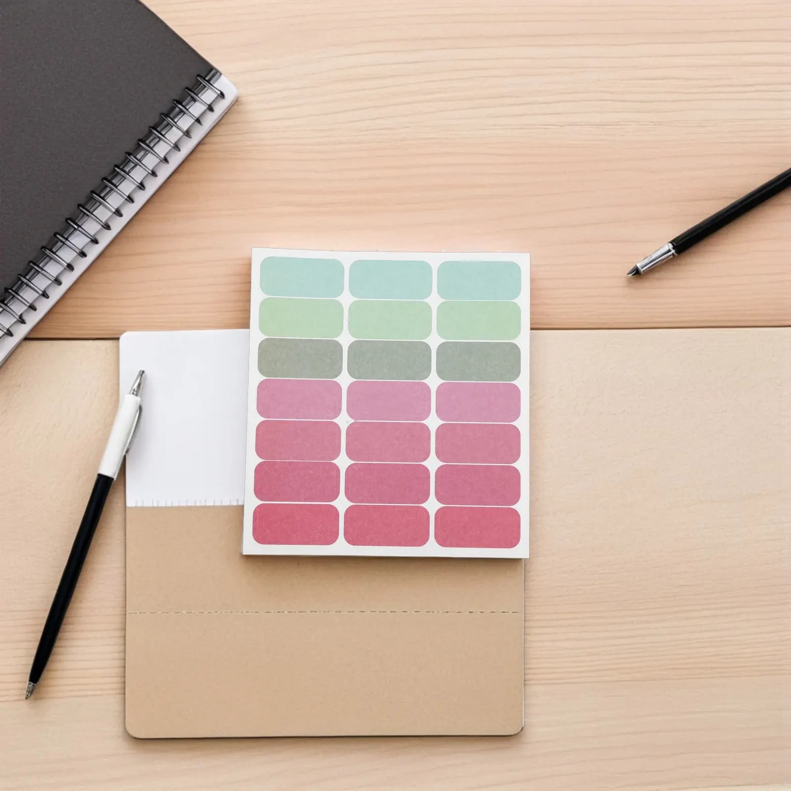 5 fogli di etichette bianche da scrivere, etichette colorate, adesivo rimovibile per contenitori alimentari, spedizioni, scrapbooking, scuola