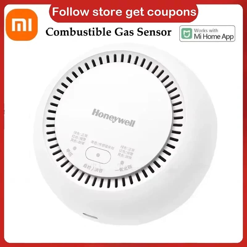 Sensore di Gas Combustibile Xiaomi Honeywell, Rilevatore di Monossido di Carbonio e Gas Naturale, Allarme per Casa Intelligente, Controllo di Sicurezza tramite App Mi Home