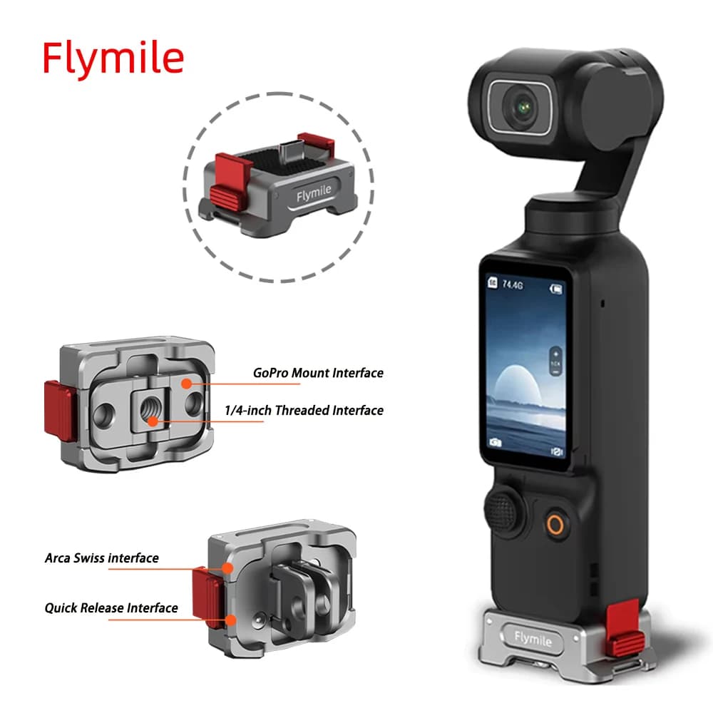 Quick-release Base For DJI Osmo Pocket 3/4,Adapter Mount With Charging And Lossless Transmission Interface Pocket 3 Accessories