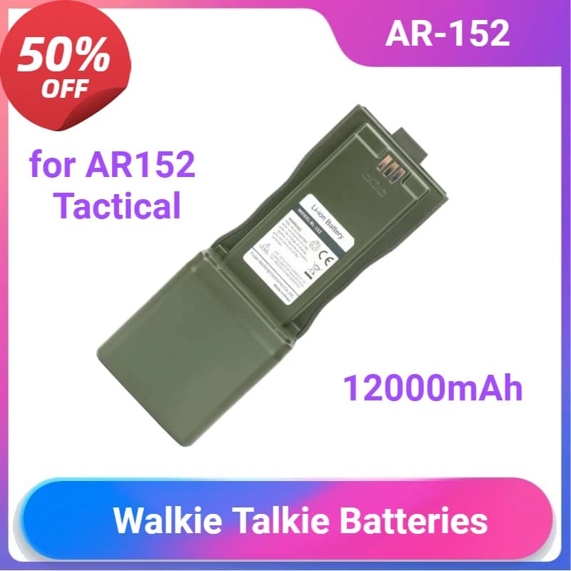 Batteria agli ioni di litio AR-152 per radio bidirezionali tattiche AR152 Batterie walkie-talkie 12000mAh