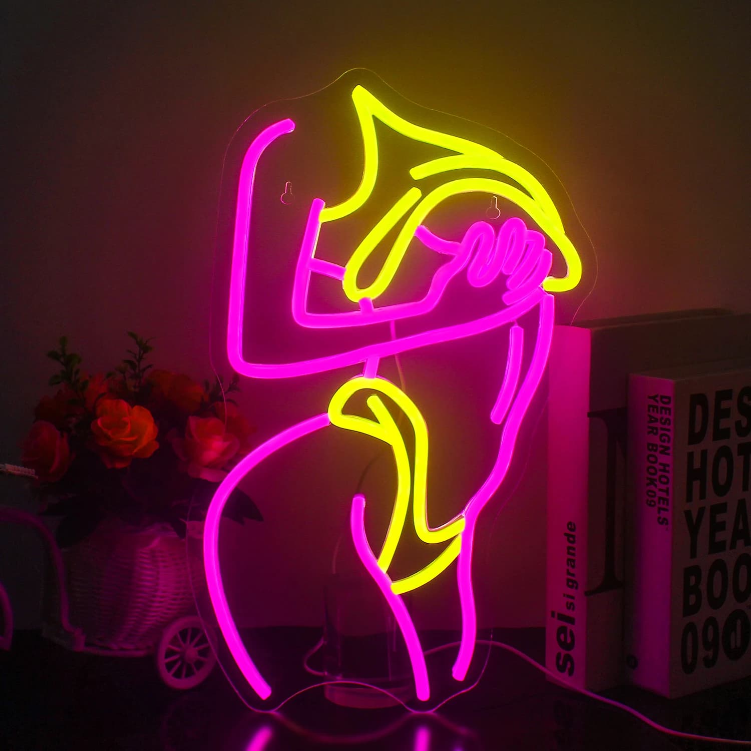 Insegne al neon per il corpo della donna sexy Lady Pink LED Light Boy Cute Girl Camera da letto Party Bar Night Club Room Insegna al neon personalizzata Decorazione della parete del letto
