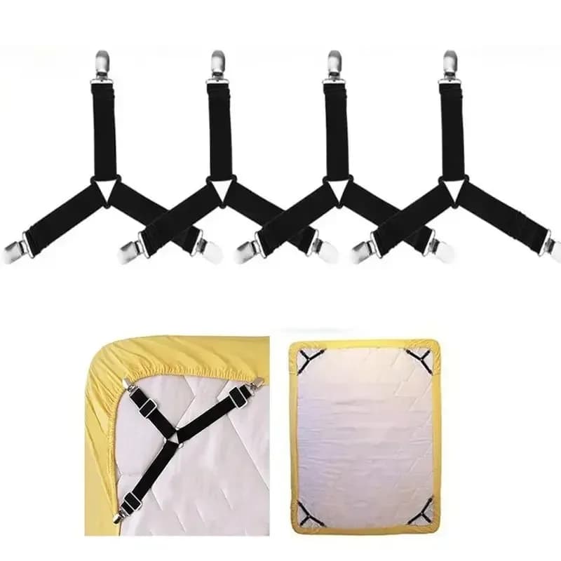 8/4Pcs Bed Sheet Fasteners Holder Gadgets for Bed Sheet Organizer Mattress Cover Clip For Home Elastic Straps Adjustable Clips