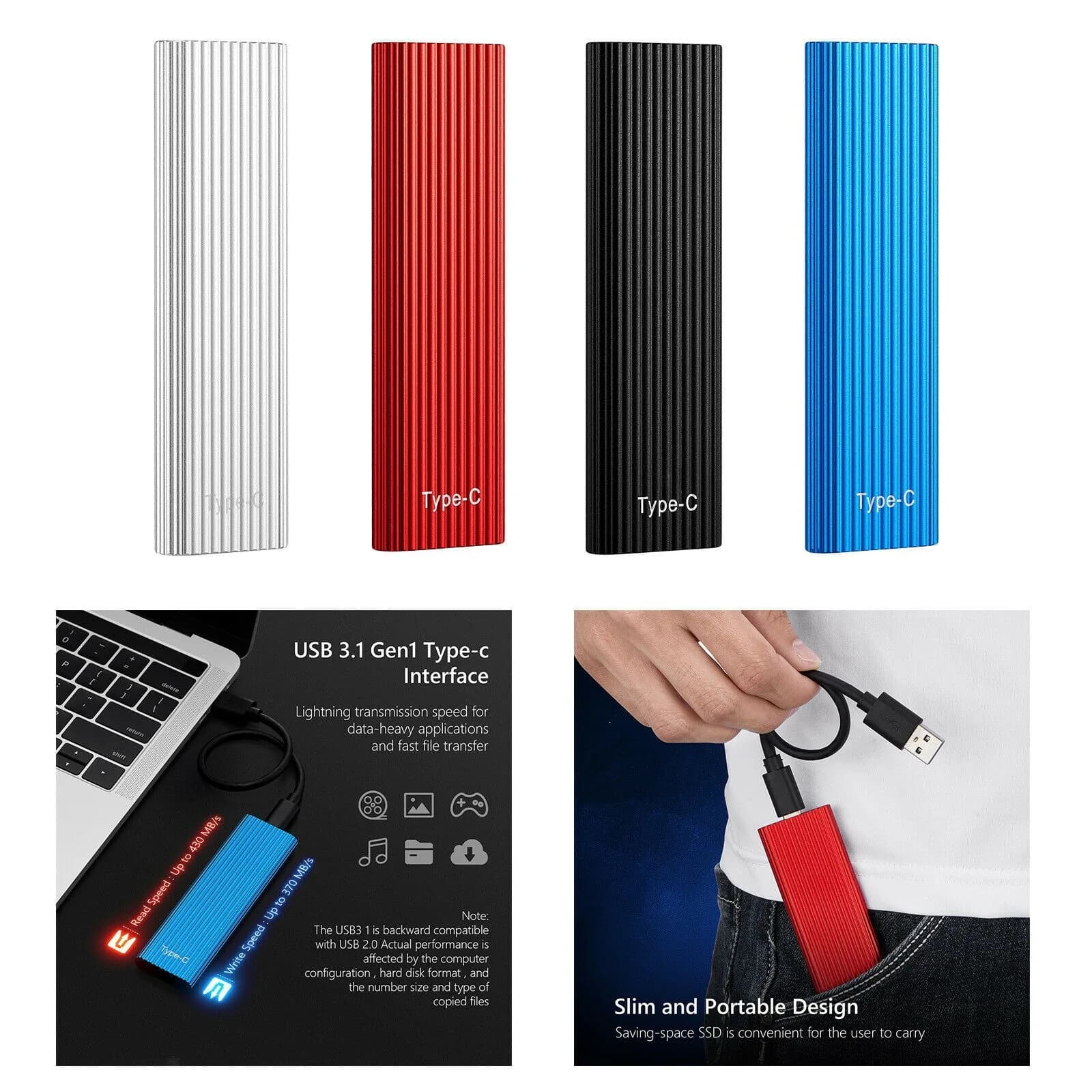 Mini Solid State Drive SSD 16TB Ripple Portable Hard Drive External Hard for Laptop Mobile Hard Disk Storage Devices