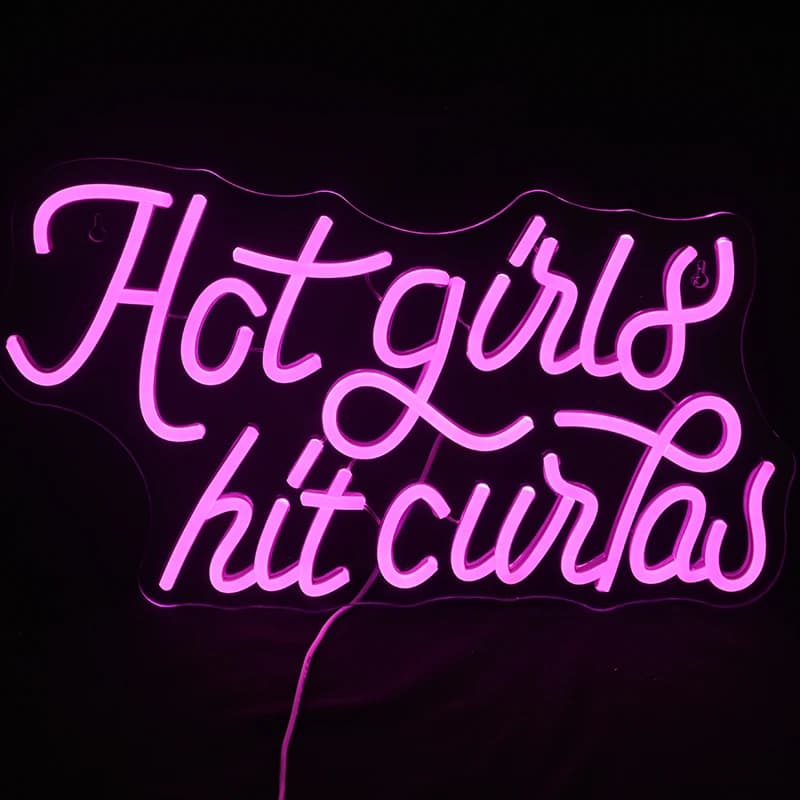 Hit Girls Hot Curbs Insegne al neon personalizzate per la decorazione della parete Design Insegna al neon rosa Insegna al neon dimmerabile per garage Regali per la casa per le donne
