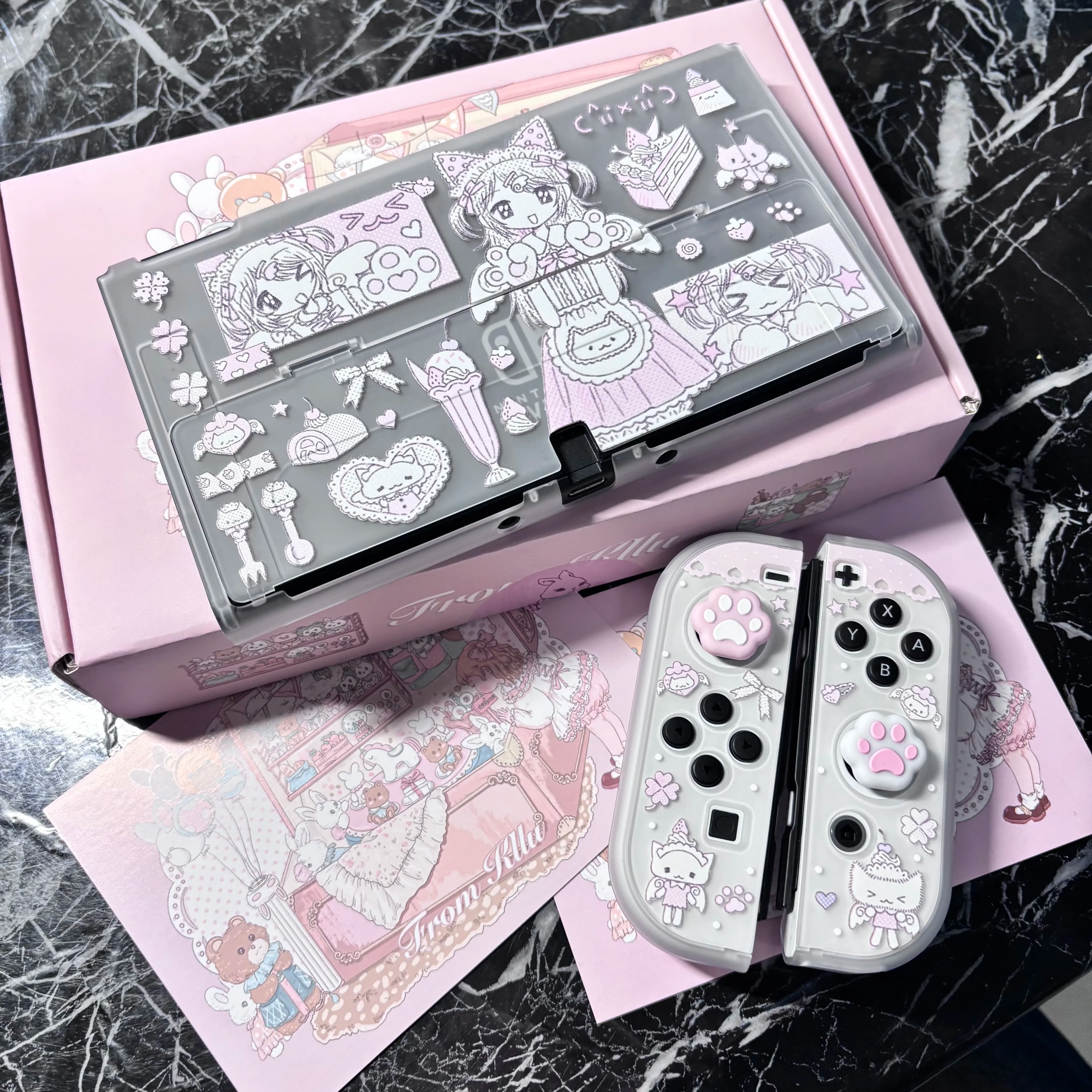 Custodia protettiva Kawaii Switch 2 Anime Girl Gamin Console Dock Cover per Nintendo Switch 2/OLED Joy-Con Custodia rigida Dock compatibile