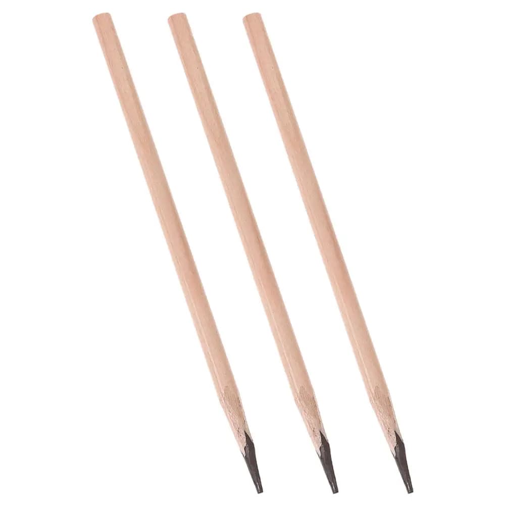 3Pcs Wooden Waterproof Eyebrow Pencil Natural Wood Brow Pencil Set Coffee Color Long-Lasting Smudge Proof Eyebrow Marker Pen