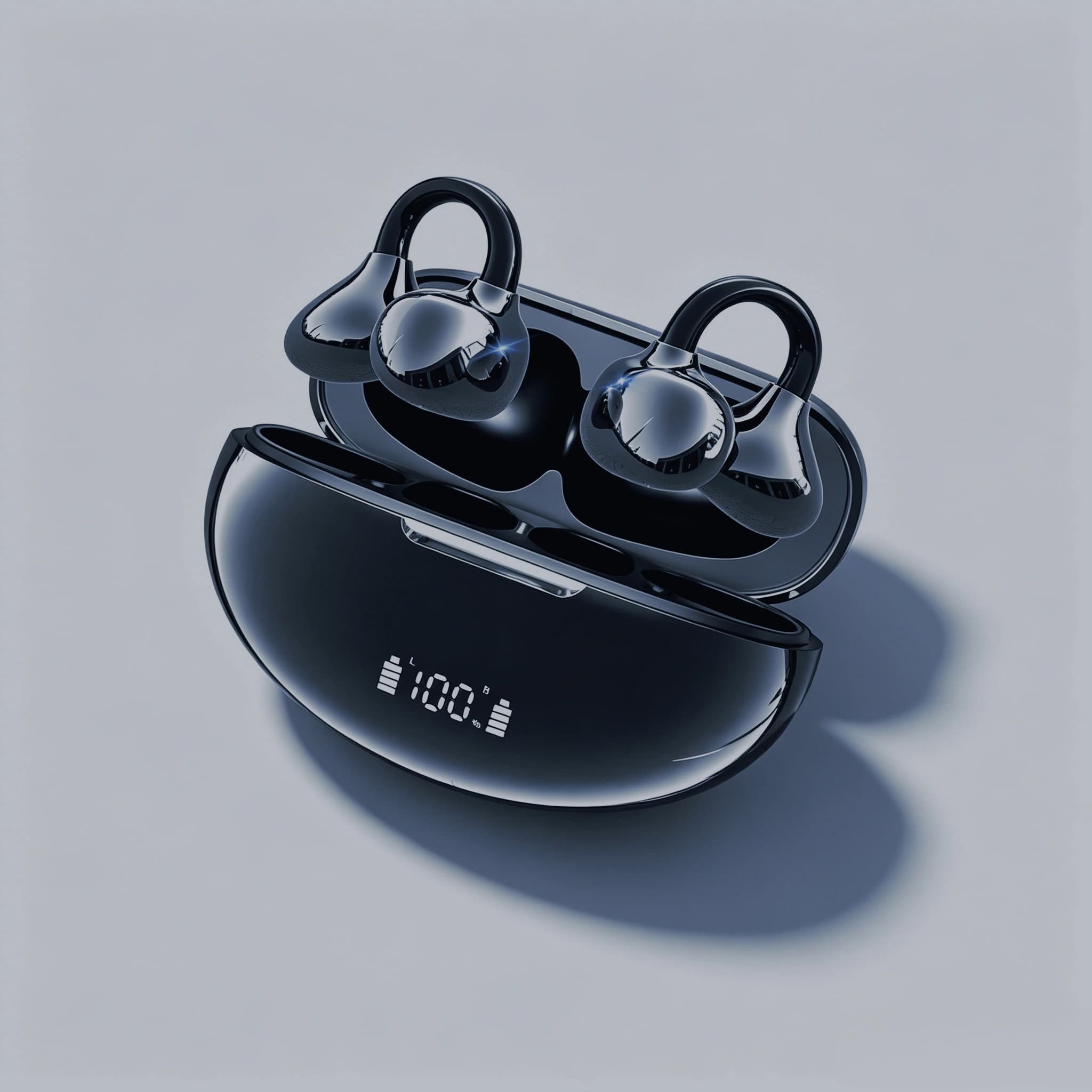 Ergonomic Open Ear Clip Bluetooth Headphones Featuring Non-Pressure Wearing Experience Extended Playtime Battery Clear Mic