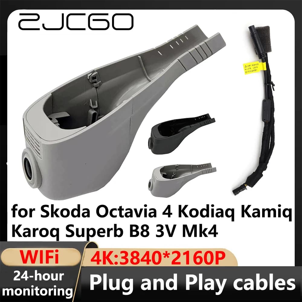 ZJCGO 4K Wifi 3840*2160 DVR for car Dash Cam VCR for Skoda Octavia 4 Kodiaq Kamiq Karoq Superb B8 3V Mk4