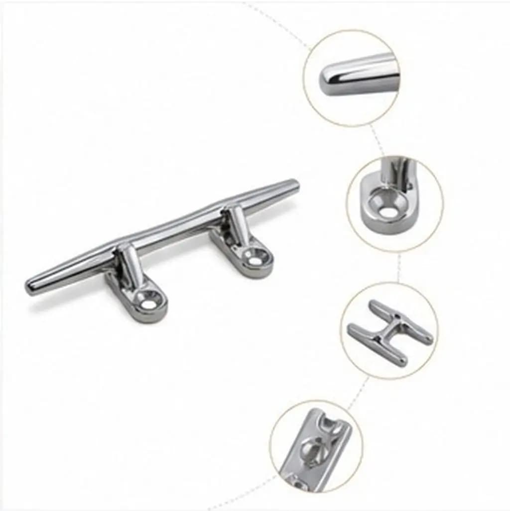 4 Inch Stainless Steel Marine Dock Cleat Round Hole Design for Easy Installation Boat Rope Holder Kayak Mooring Accessory Dock