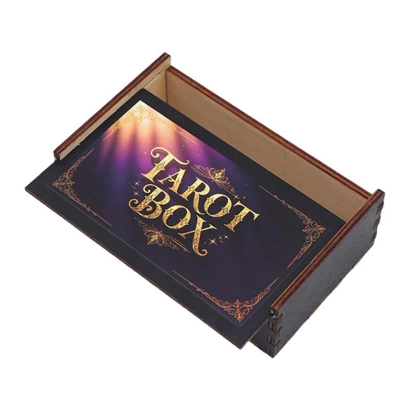 Custodia per carte dei Tarocchi con scatola in legno con scorrimento manuale con scivolo sicuro per conservare e proteggere le