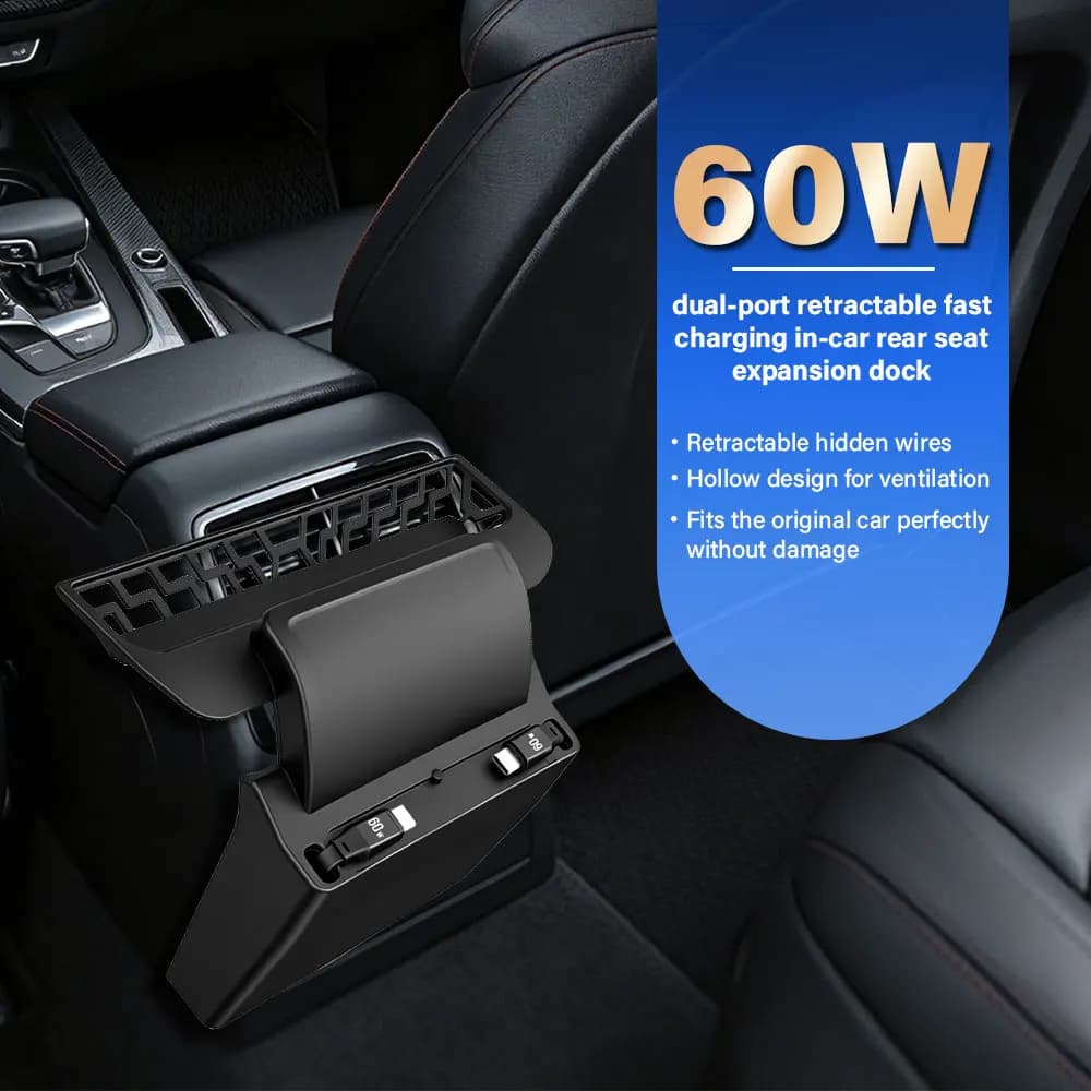 For Tesla Model 3/Y Highland Juniper Rear Air Vent 27W Quick Charger USB Shunt HUB Intelligent Docking Station accessories