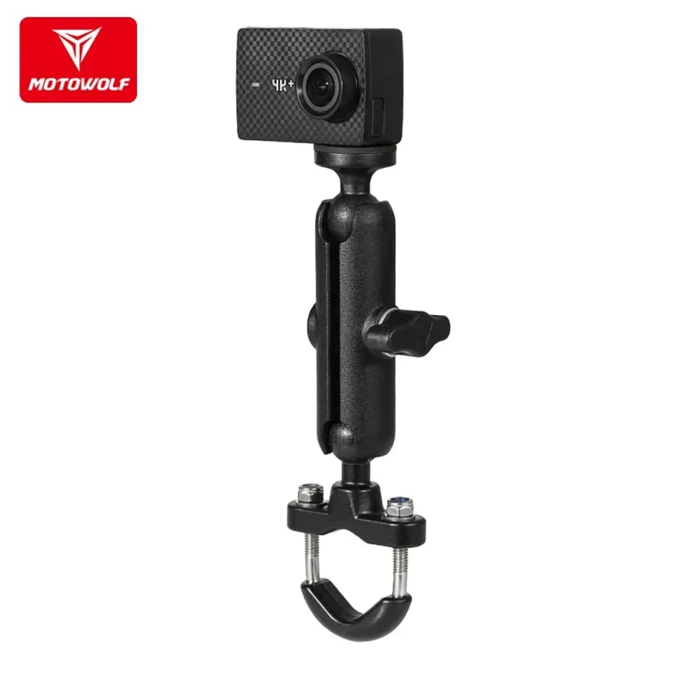 Motowolf Moto Bike Camera Mirror Handelbar Mount Bracket 1/4 inch support for Gopro DJI Insta360 Action Cameras