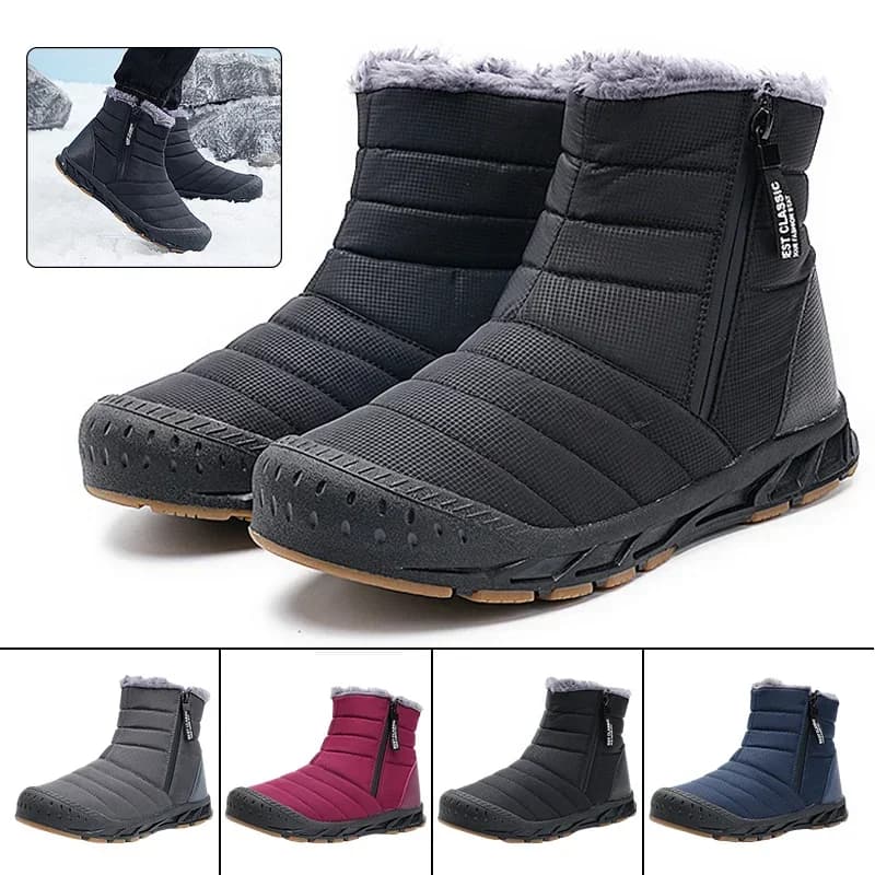 2025 Stivali invernali per donna Uomo Sneakers a piedi nudi con punta larga Stivali da neve da donna Stivali da donna in peluche spesso Scarpe da trekking alla caviglia
