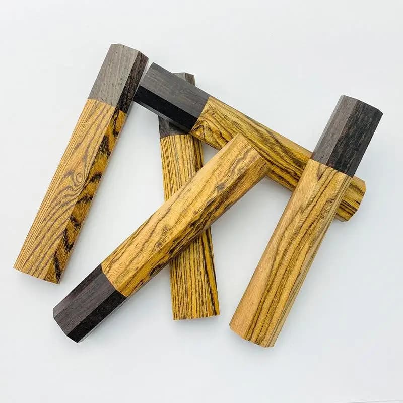 1 piece gold sandalwood octagonal knife sleeve for kitchen knife handle in semi-finished DIY material