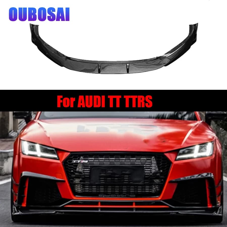 For Audi TT TTRS Y style Carbon Fiber Front lip Car Front Bumper Diverter Spoiler Diffuser chin auto parts