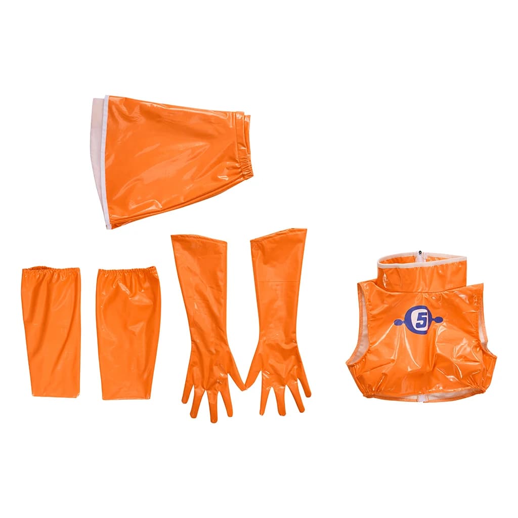 Space Channel 5 Ulala Game Cosplay Costume Women's Sexy Orange Ombelico Top skirts Full set Musical Stage Dresses for Halloween parties