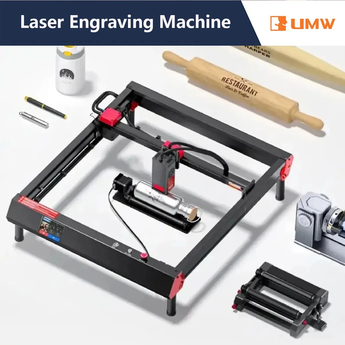 UMW 20W 40W 450W Diode Laser Engraving Machine, DIY Device for Wood, Leather and Acrylic Marking for Beginners