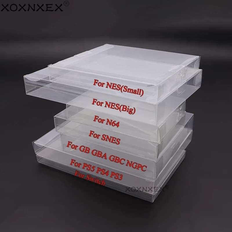 10 Pezzi Custodia Protettiva Trasparente per Cartucce di Giochi GB GBA GBC SNES N64 NES NGPC, Scatola Protettiva per Game Boy