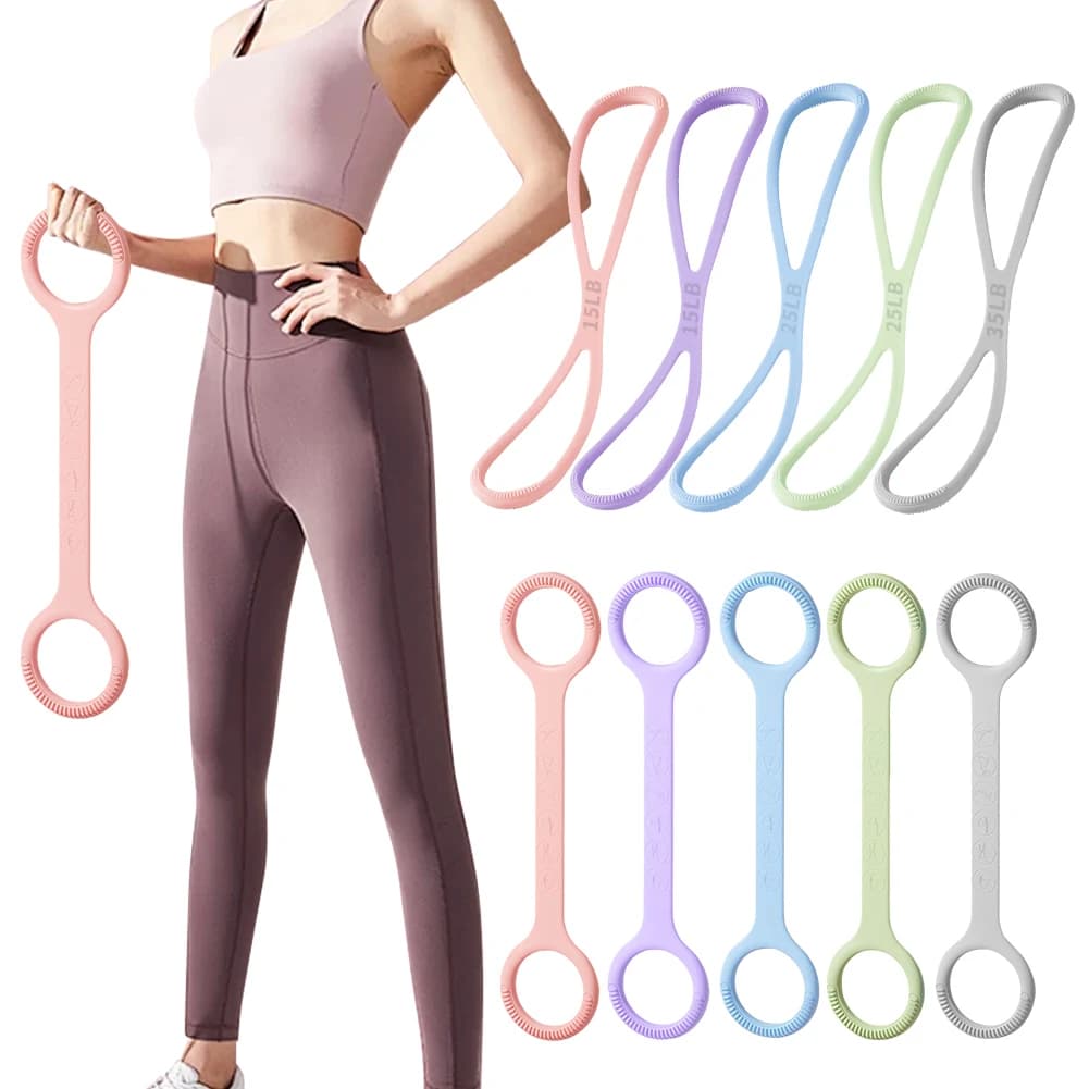 8 Shape Fitness Elastic Band, Stretching Straps Band, Home Exercises Band, Petto and Braccia
