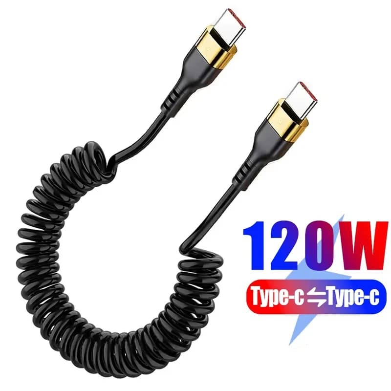 PD 120W Tipo C a Tipo C Cavo 5A Tipo-C Cavo di ricarica rapida Cavo di ricarica per telefono per auto per iPhone 15 Serie Xiaomi Huawei Notebook