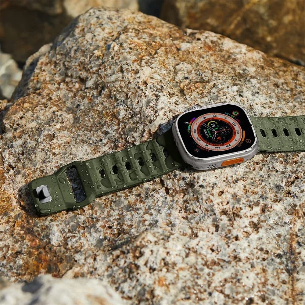 Cinturino sportivo per Apple Watch Ultra 2 band 49mm 45mm 40mm 44mm 42mm 41mm Bracciale in silicone con foro d'aria serie iWatch 10 9 8 7 6 SE 3