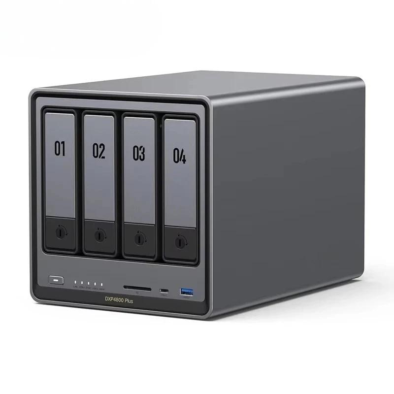 DXP4800 Plus NAS desktop a 4 alloggiamenti Pentium Gold 8505 CPU a 5 core Archiviazione attaccata in rete 4K 60 Hz (senza disco)