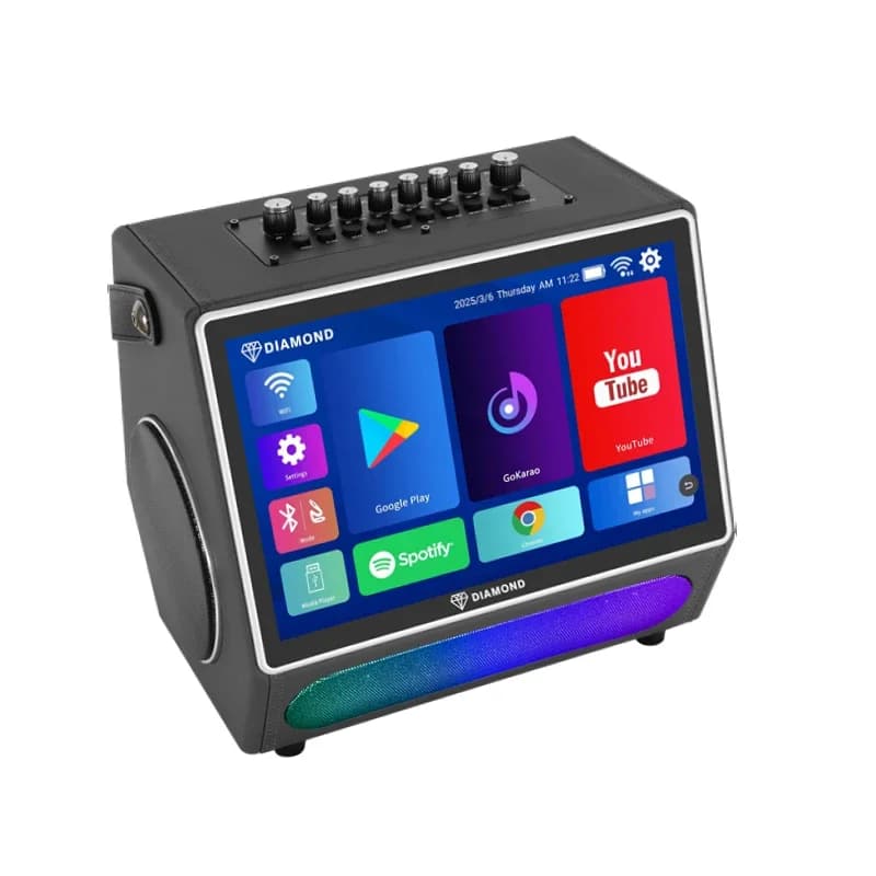 Altoparlante Karaoke KTV All-in-One Diamond Stock con Doppio Woofer da 5.25 Pollici, Sistema Android, 40W di Potenza, Touch Screen