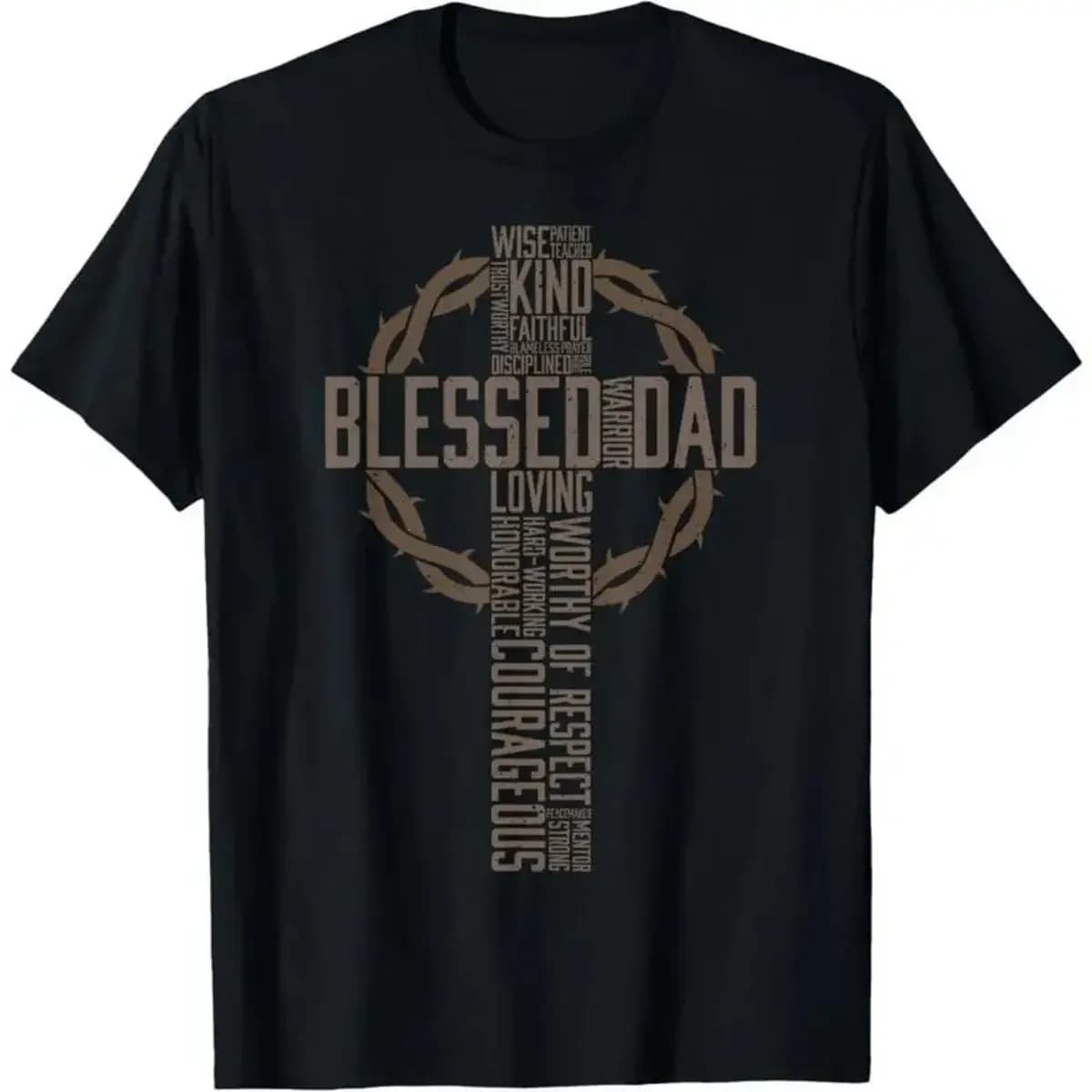 Father'S Day Gift For Dad Husband Blessed Dad Christian T-Shirt Golf Gift T-Shirt For Men And Women