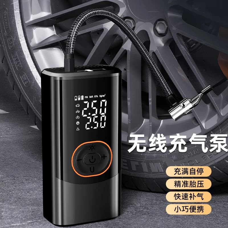 Wireless Portable Tire Inflator Air Pump for Car SUV Bike with Digital Pressure Gauge LED Light USB Rechargeable