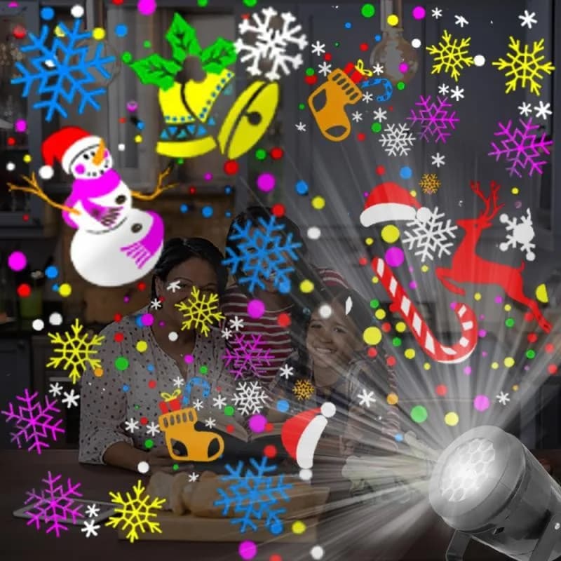 Proiettore natalizio Luce per fiocchi di neve per esterni Grande decorazione per feste Laser Led Luce da palcoscenico Rotante Illuminazione natalizia Decorazioni da giardino