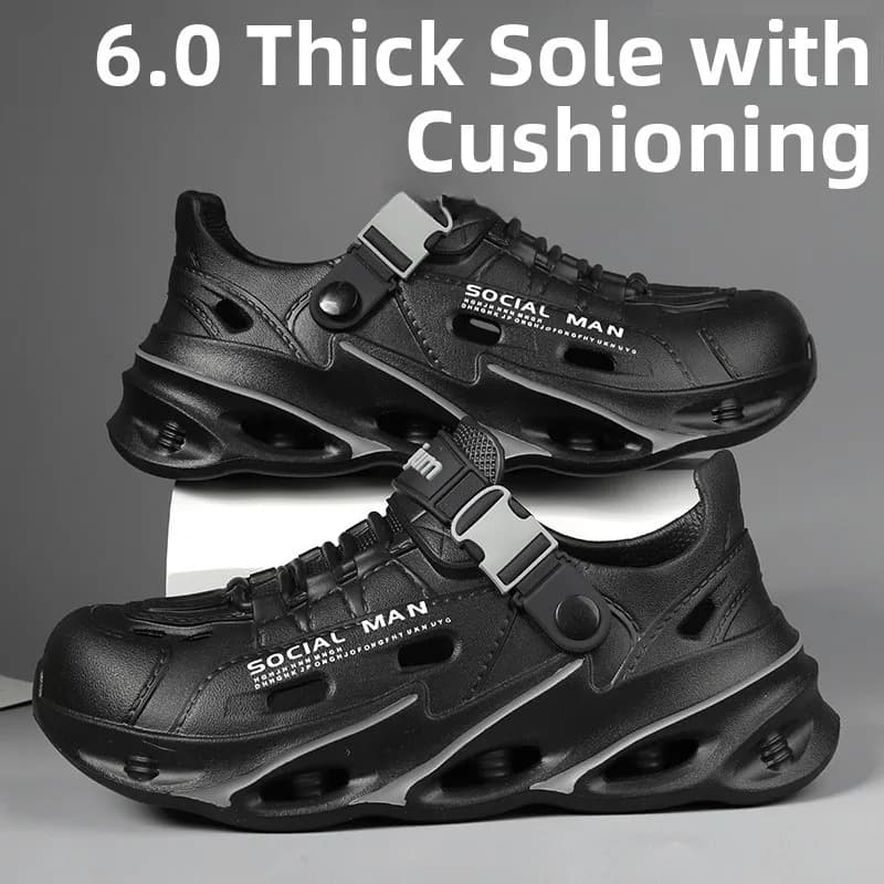 Men's Summer Outdoor Water Sports Sandals Anti-Slip Breathable Fishing Driving Beach Casual Shoes EVA Material Thick Bottom
